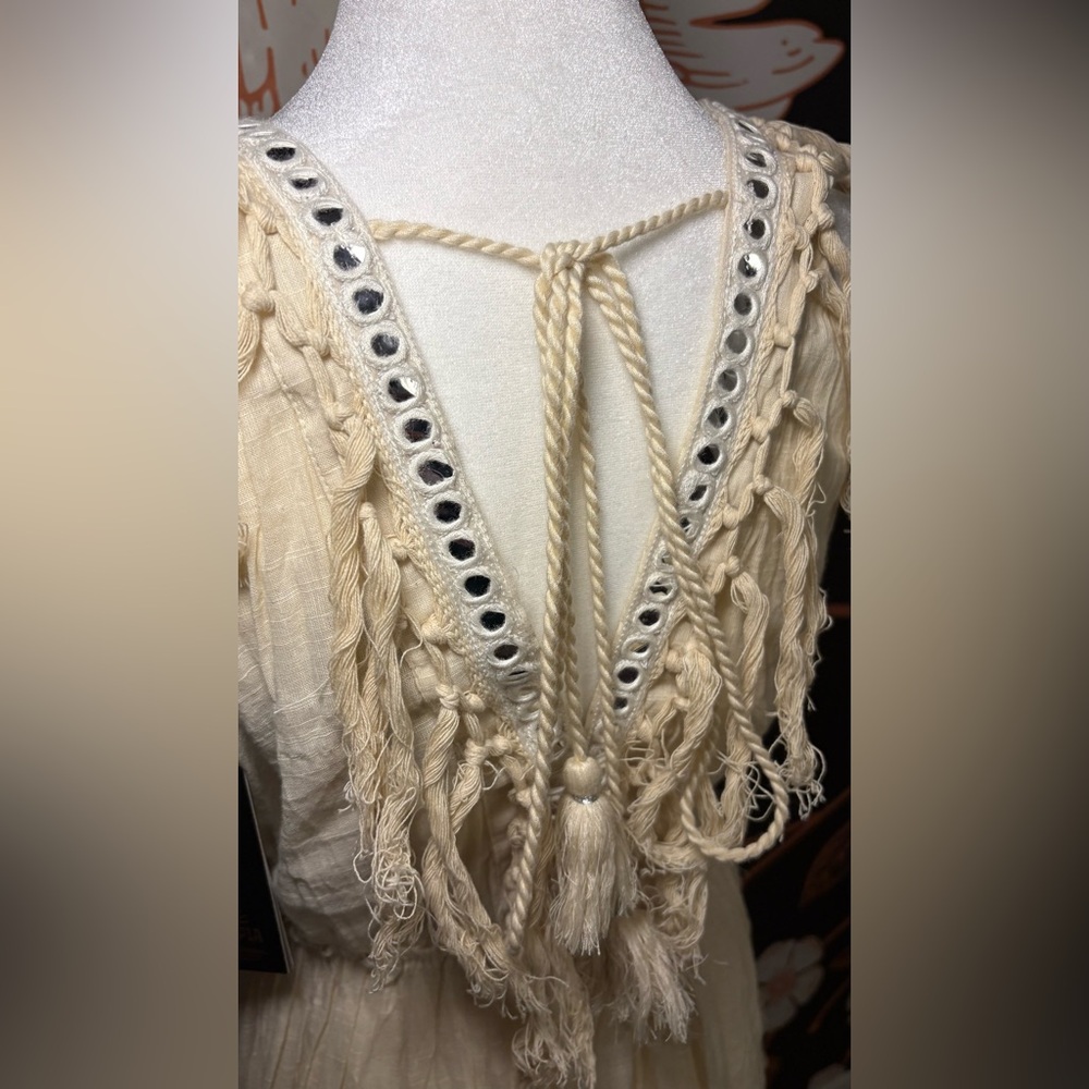 Boho Lace Maxi Dress — Cream - Picture 7 of 8